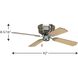 AirPro Hugger 42 inch Brushed Nickel with Cherry/Natural Cherry Blades Ceiling Fan
