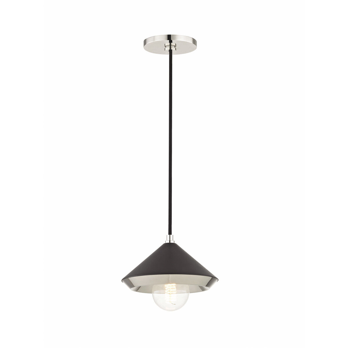 Marnie 1 Light 8 inch Polished Nickel Pendant Ceiling Light in Polished Nickel and Black