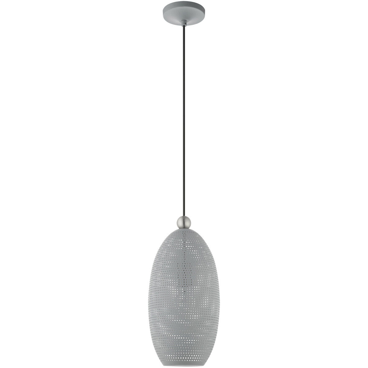 Dublin 1 Light 7 inch Nordic Gray with Brushed Nickel Accents Pendant Ceiling Light