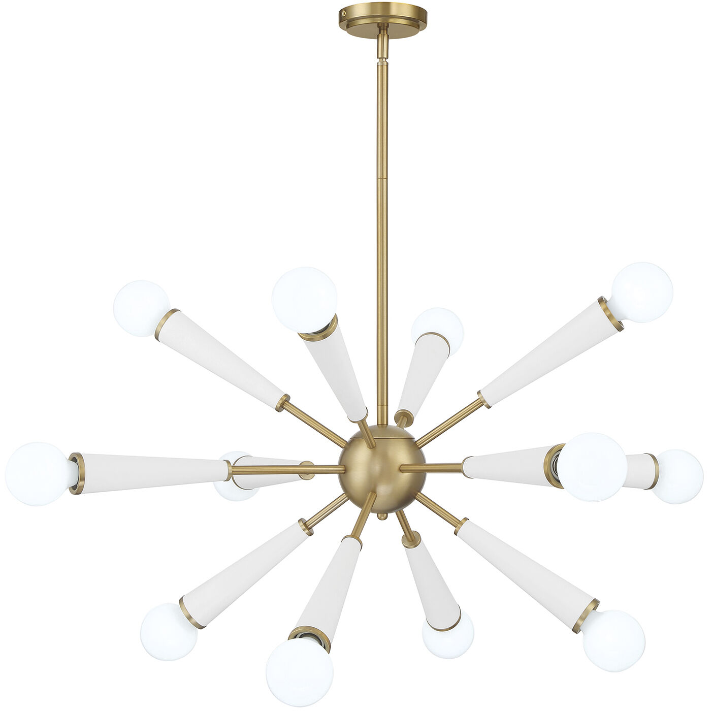Zodiac 12 Light 34 inch Aged Brass and Matte White Chandelier Ceiling Light