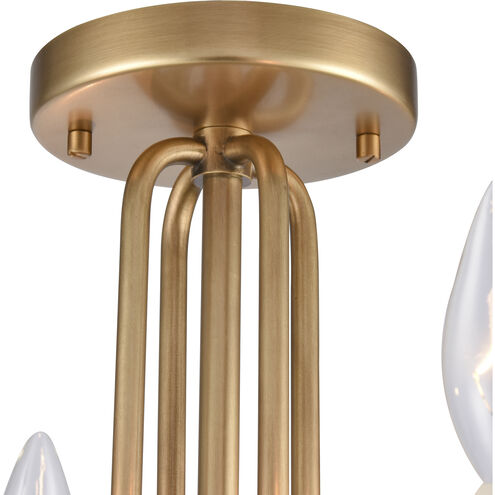 Cecil 4 Light 16 inch Natural Brass and Off White Semi Flush Mount Ceiling Light