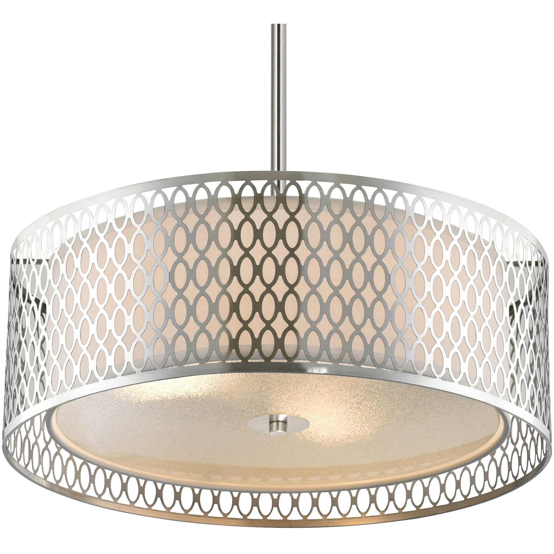 Mikayla 3 Light 17 inch Satin Nickel Drum Shade Chandelier Ceiling Light