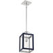 Champlin 1 Light 8 inch Navy with Polished Nickel Accents Pendant Ceiling Light in Navy/Polished Nickel