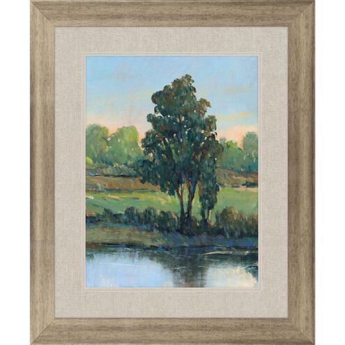 Waterside Collection Sloped Profile Champagne Gold With Dark Wash Framed Art