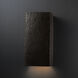 Ambiance Rectangle LED 7.25 inch Hammered Iron ADA Wall Sconce Wall Light, Large