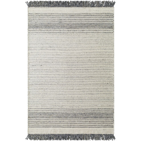 Lucie 90 X 60 inch Ash/Light Silver/Sage Handmade Rug in 5 x 7.5