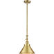 Franklin Restoration Briarcliff LED 10 inch Satin Gold Mini Pendant Ceiling Light, Franklin Restoration