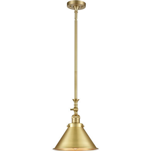 Franklin Restoration Briarcliff LED 10 inch Satin Gold Mini Pendant Ceiling Light, Franklin Restoration