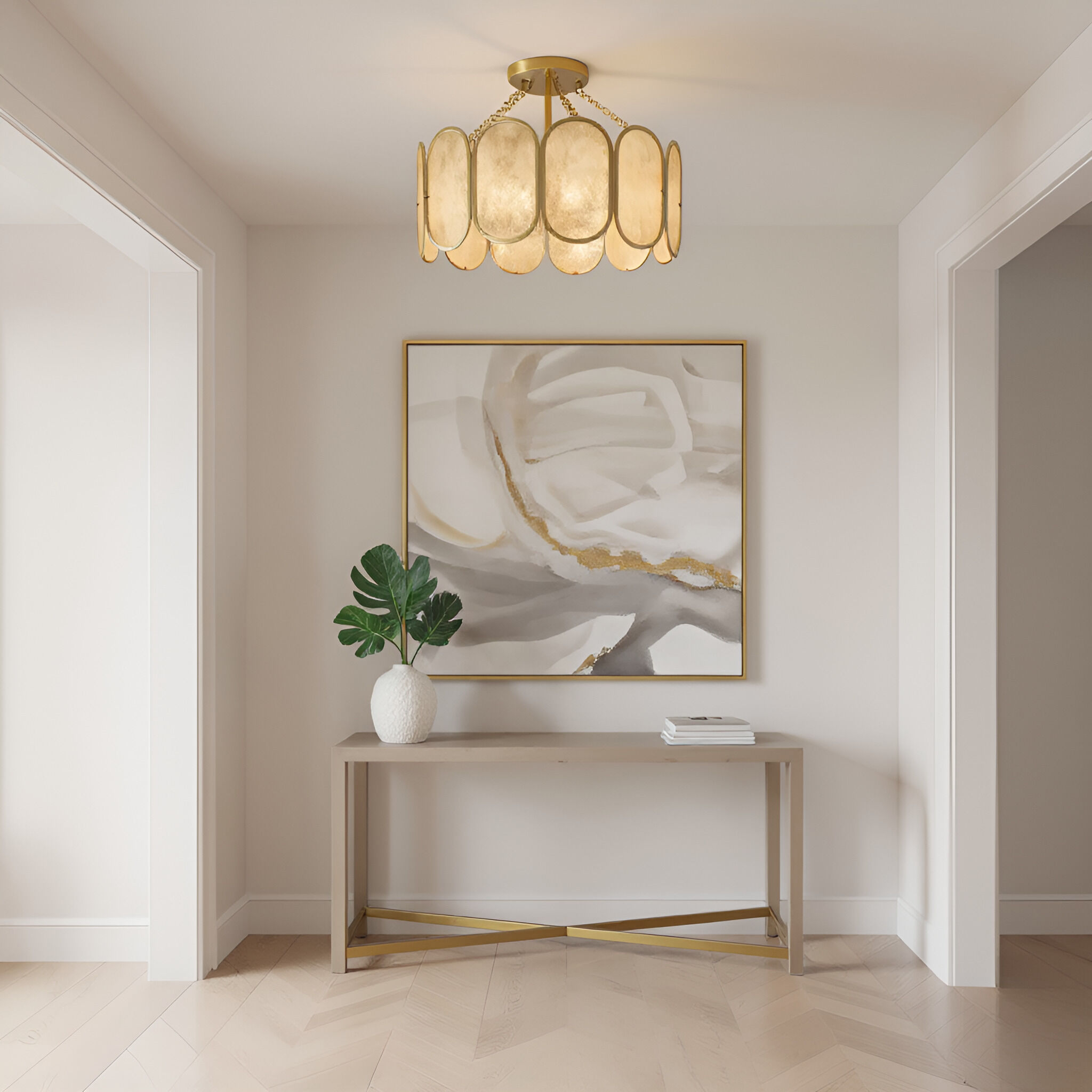 Amalia 3 Light 16 inch Light Gold Semi-Flush Mount Ceiling Light