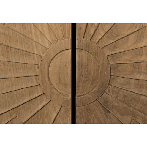 Ra 76 X 20 inch Hand Rubbed Black with Teak Sideboard