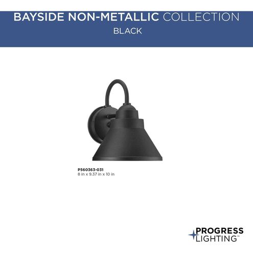 Bayside Non-Metallic 1 Light 10 inch Black Outdoor Wall Lantern