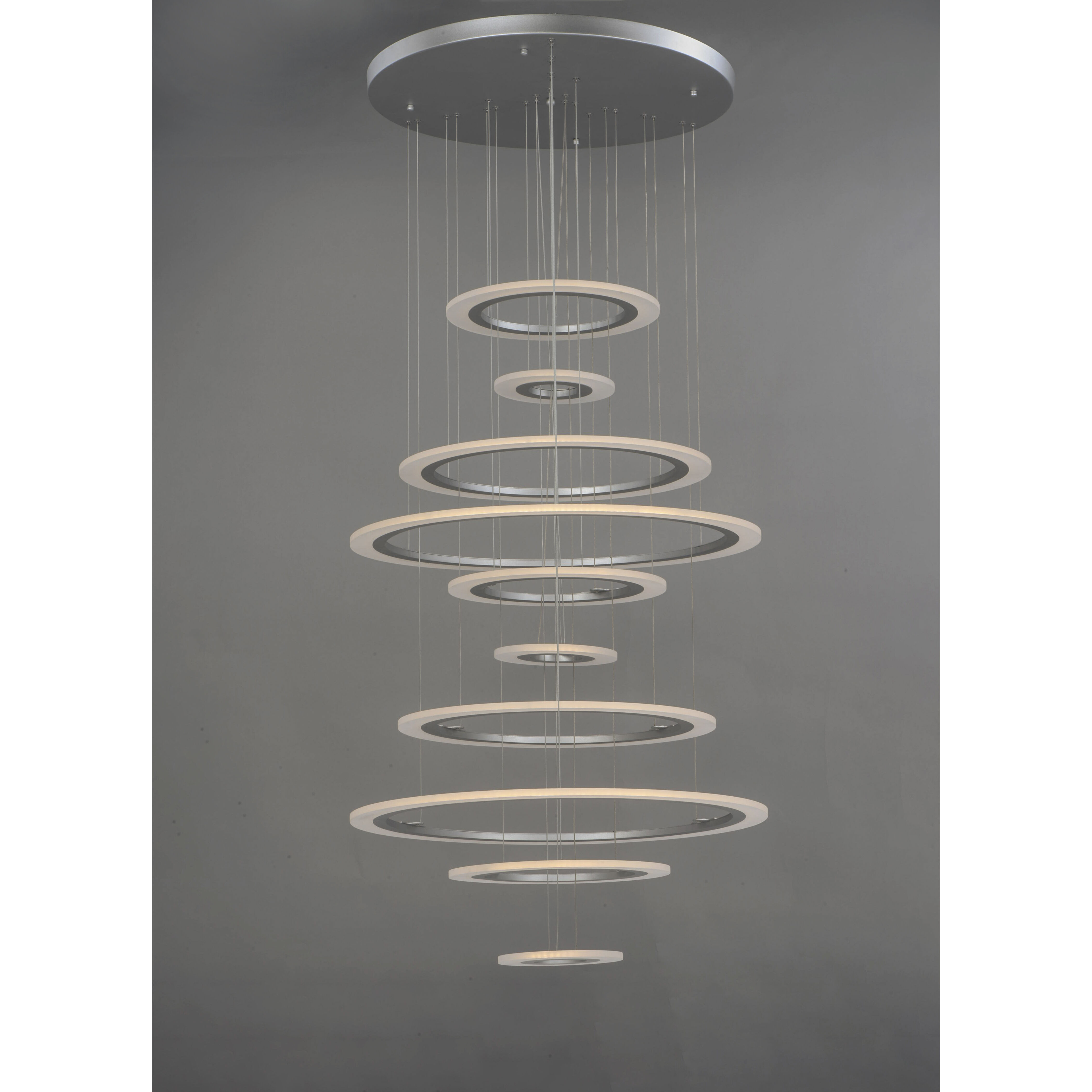 Saturn II LED LED 30 inch Matte Silver Multi-Light Pendant Ceiling Light