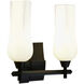 Fleur 2 Light 14.75 inch Matte Black with Matte Opal Vanity Light Wall Light