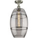 Edison Vaz 1 Light 10 inch Brushed Satin Nickel Semi-Flush Mount Ceiling Light