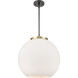 Ballston Athens LED 15.75 inch Black Antique Brass Pendant Ceiling Light in Matte White
