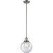 Franklin Restoration Beacon 1 Light 8 inch Brushed Satin Nickel Mini Pendant Ceiling Light in Incandescent, Seedy, Franklin Restoration