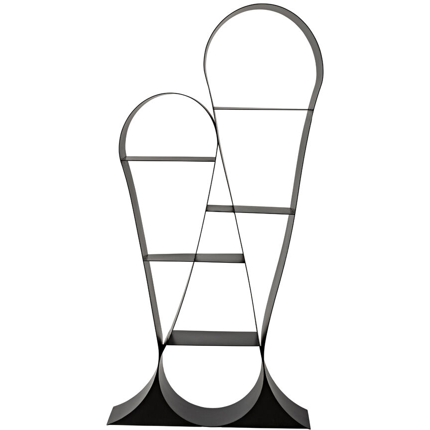 Zaha Matte Black Bookcase