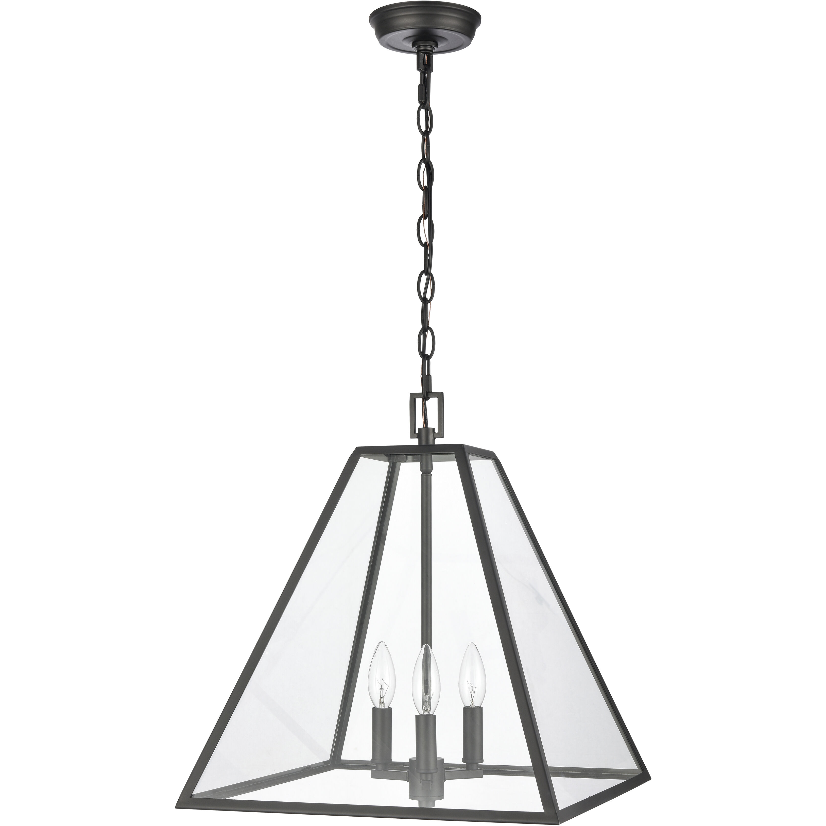 Tangent 3 Light 16 inch Matte Black Pendant Ceiling Light