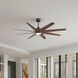 Atlas Ariella - LK 64 inch Textured Bronze with Walnut Tone Blades Ceiling Fan