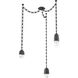 Pebble LED 14.3 inch Matte Black Swag Multi-Pendant Ceiling Light in 3000K LED, Rectangular Chain