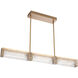 Tabulo LED Novel Brass Linear Pendant Ceiling Light in Linea Cast