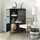 Horizon Striped 21 X 15 inch Grey / Black / White Ceramic Side Table