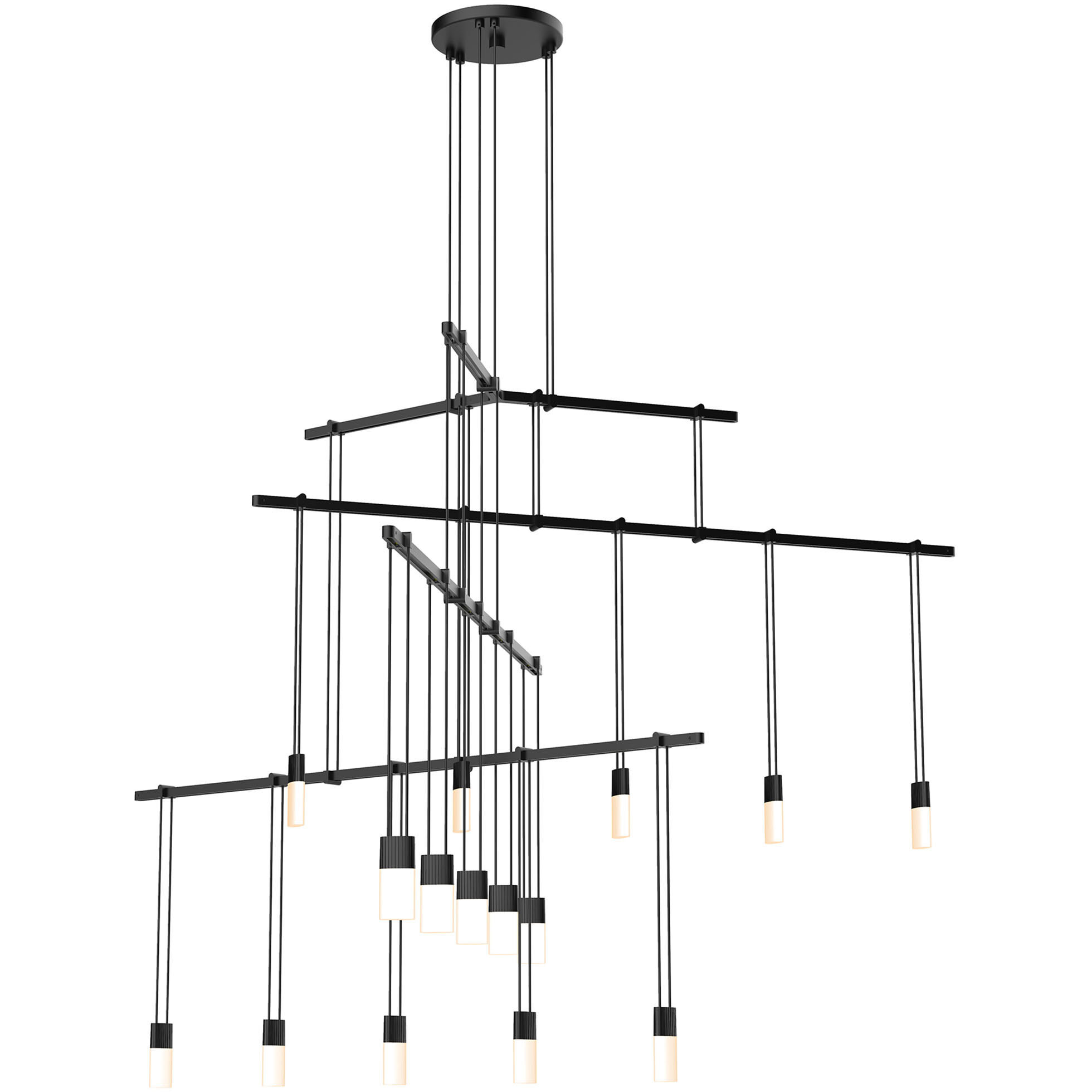 Suspenders LED 36 inch Satin Black Pendant Ceiling Light