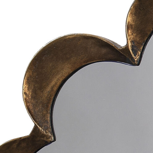 Scalloped 36 X 23 inch Antique Brass Mirror