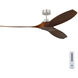 Collins 60 inch Brushed Steel with Dark Walnut Blades Indoor/Outdoor Smart Ceiling Fan