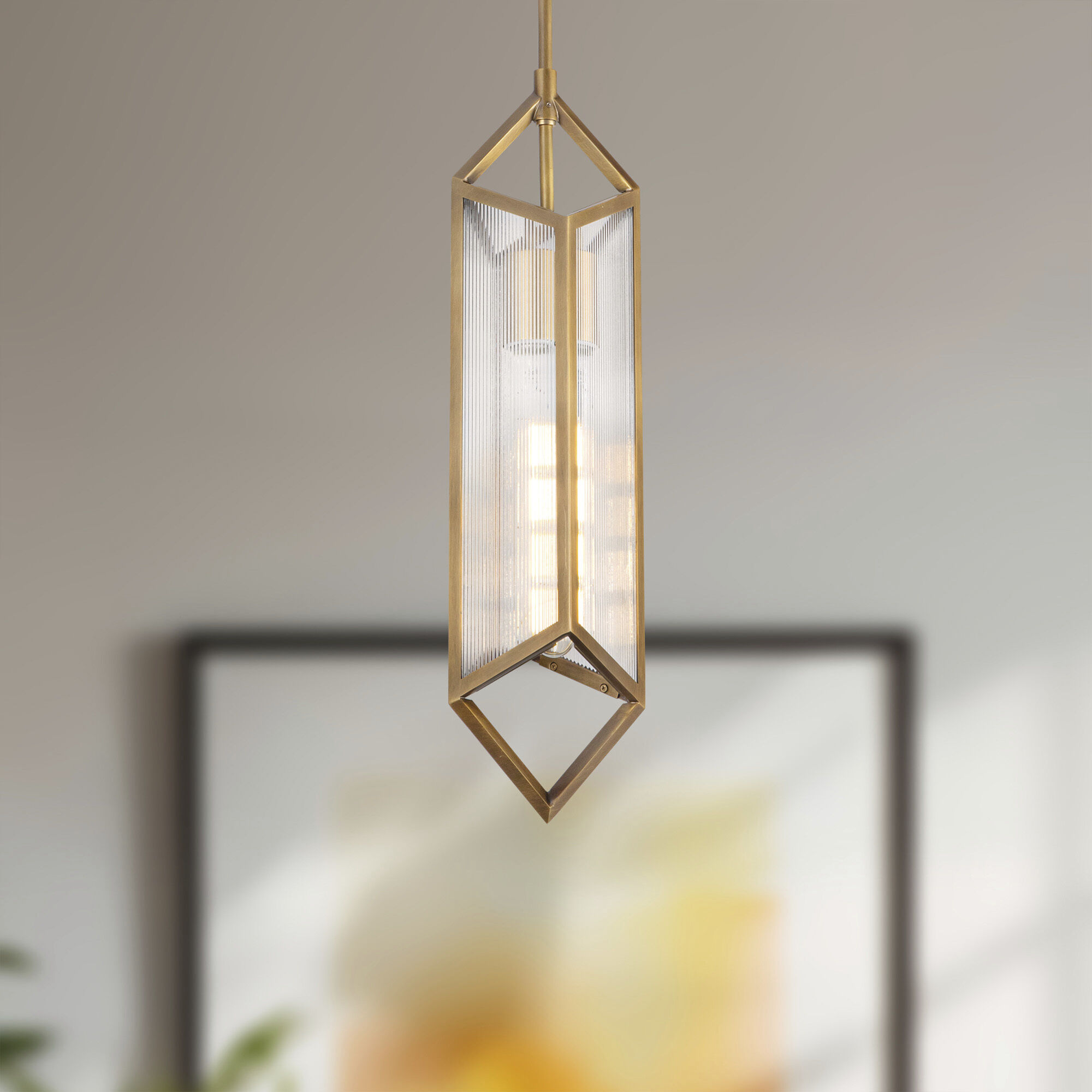 Cairo Pendant Ceiling Light in Vintage Brass