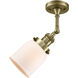 Franklin Restoration Small Bell 1 Light 5 inch Antique Brass Semi-Flush Mount Ceiling Light in Incandescent, Matte White Glass, Franklin Restoration