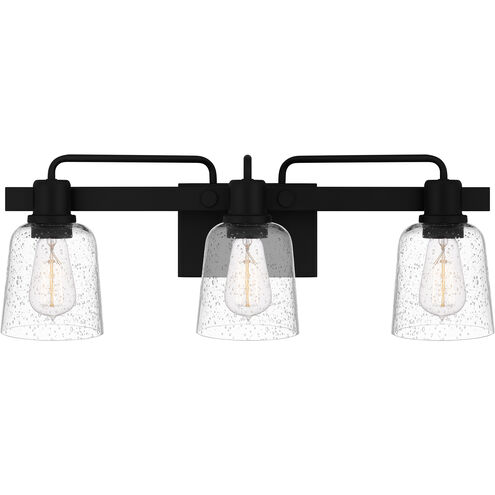 Lydia 3 Light 24 inch Matte Black Bath Light Wall Light