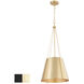 Denise 1 Light 15 inch Matte Black and Aged Brass Pendant Ceiling Light