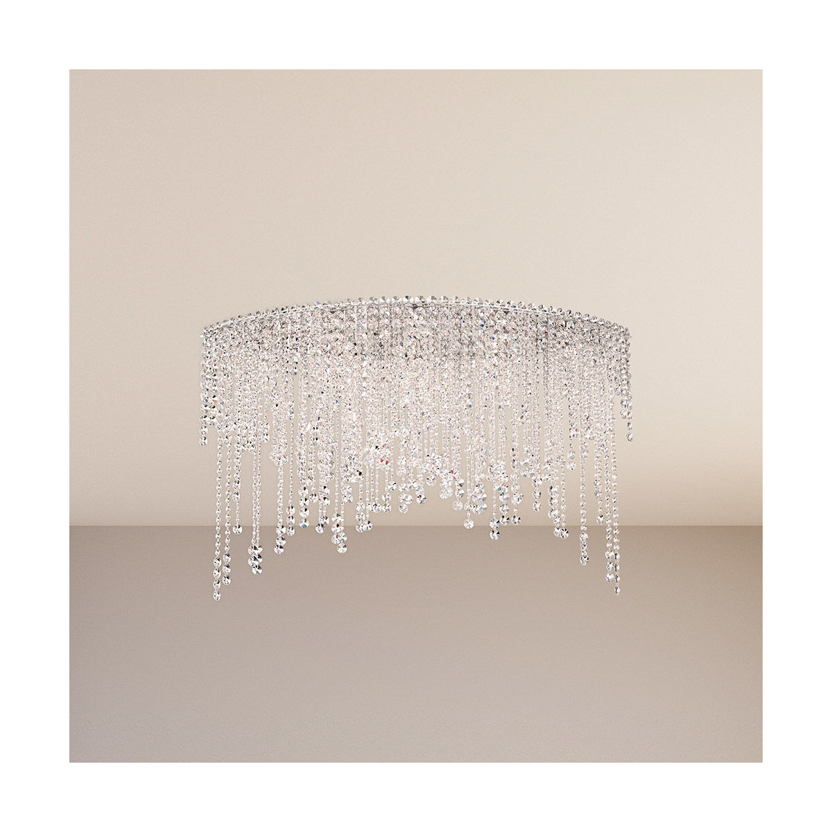 Chantant 8 Light 22 inch Polished Stainless Steel Flush Mount Ceiling Light in Optic, Strand