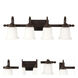 Madison 4 Light 28.13 inch Aged Bronze Textured Vanity Light Wall Light, Jeremiah