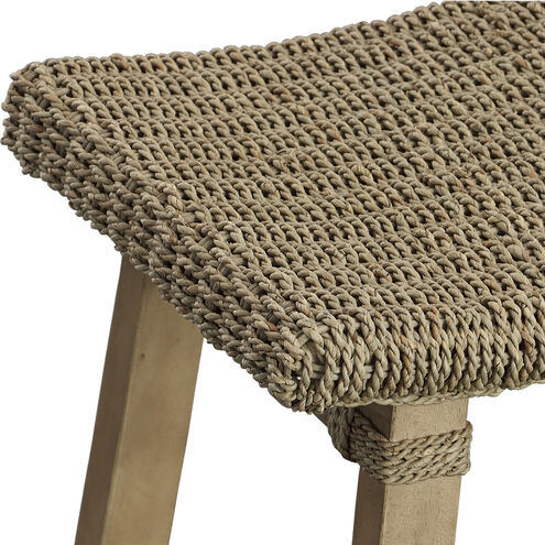 Everglade 26.5 inch Mango Wood with Sea Grass and Rattan Counter Stool