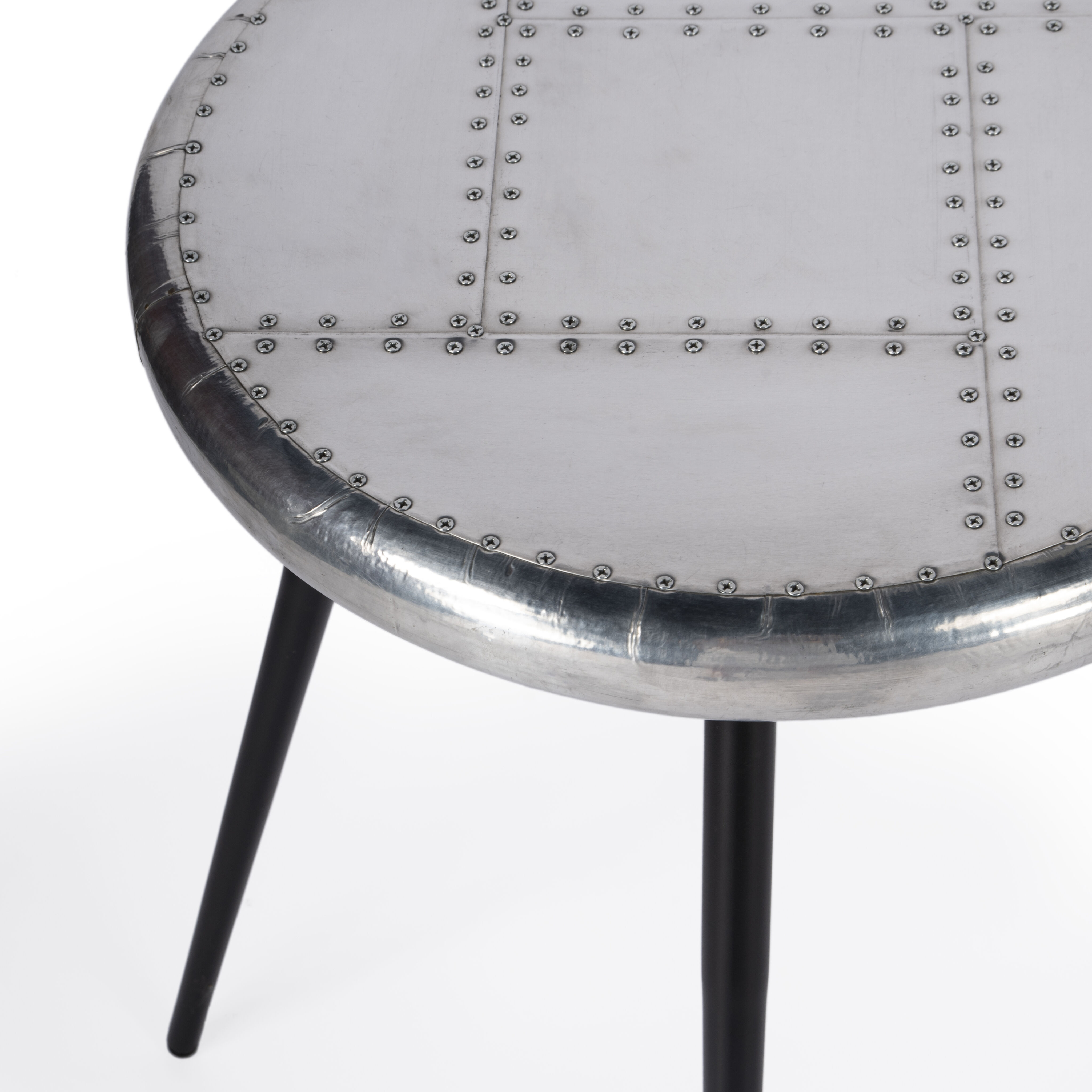 Midway Aviator Metal Side Table in Silver