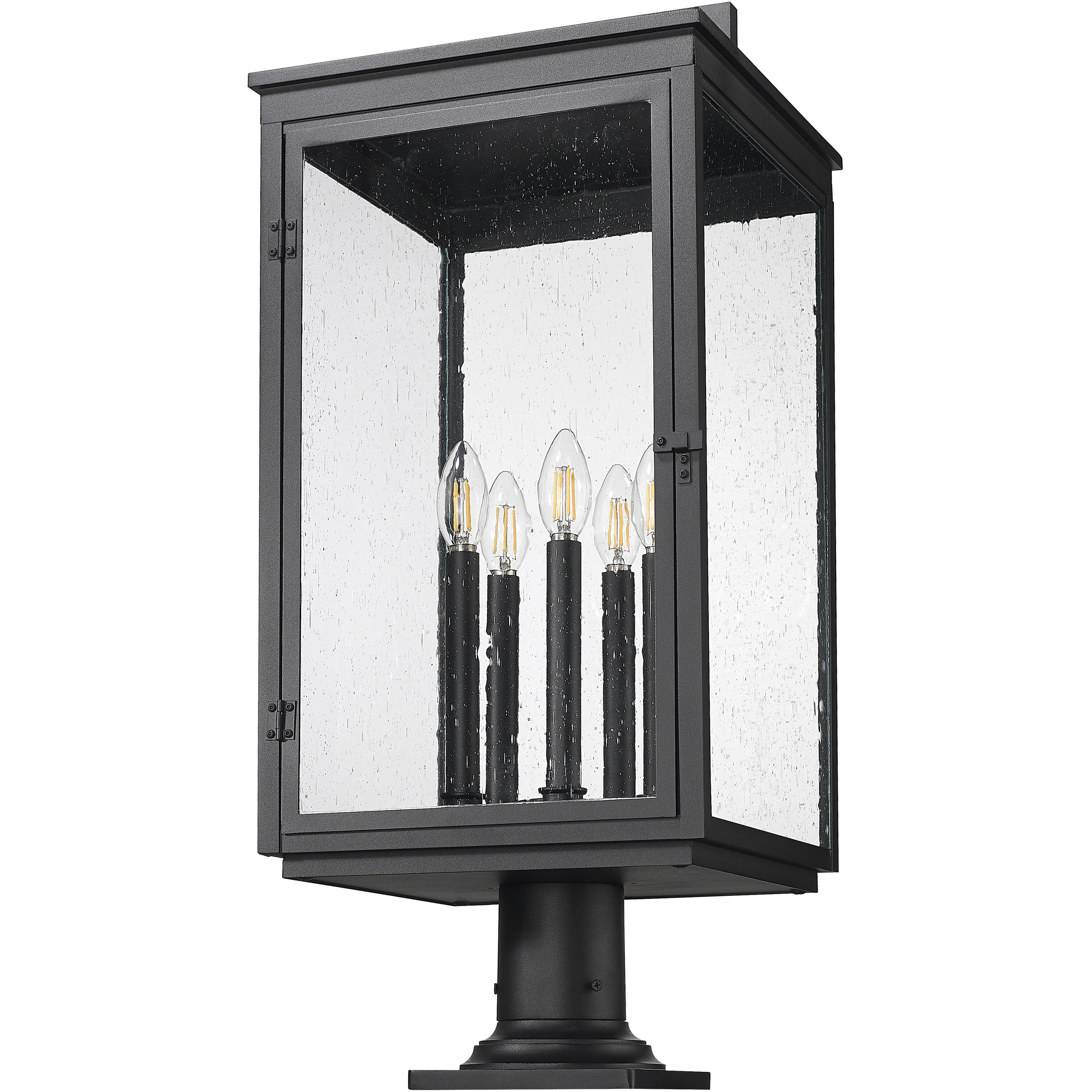 Hartwell 5 Light 28.75 inch Sand Black Outdoor Pier Mounted Fixture