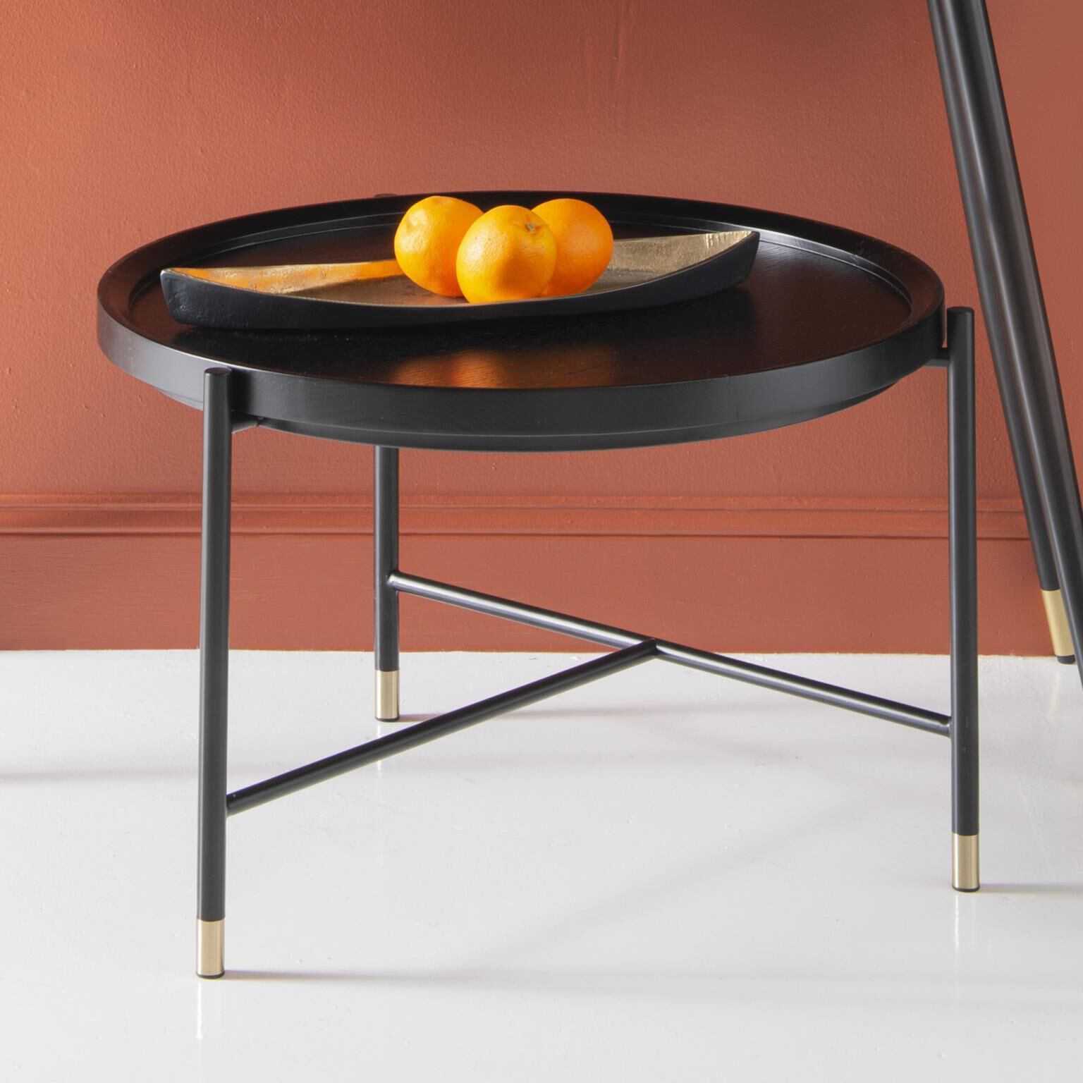 Soho 28 X 18 inch Dark Ash/Brass Coffee Table