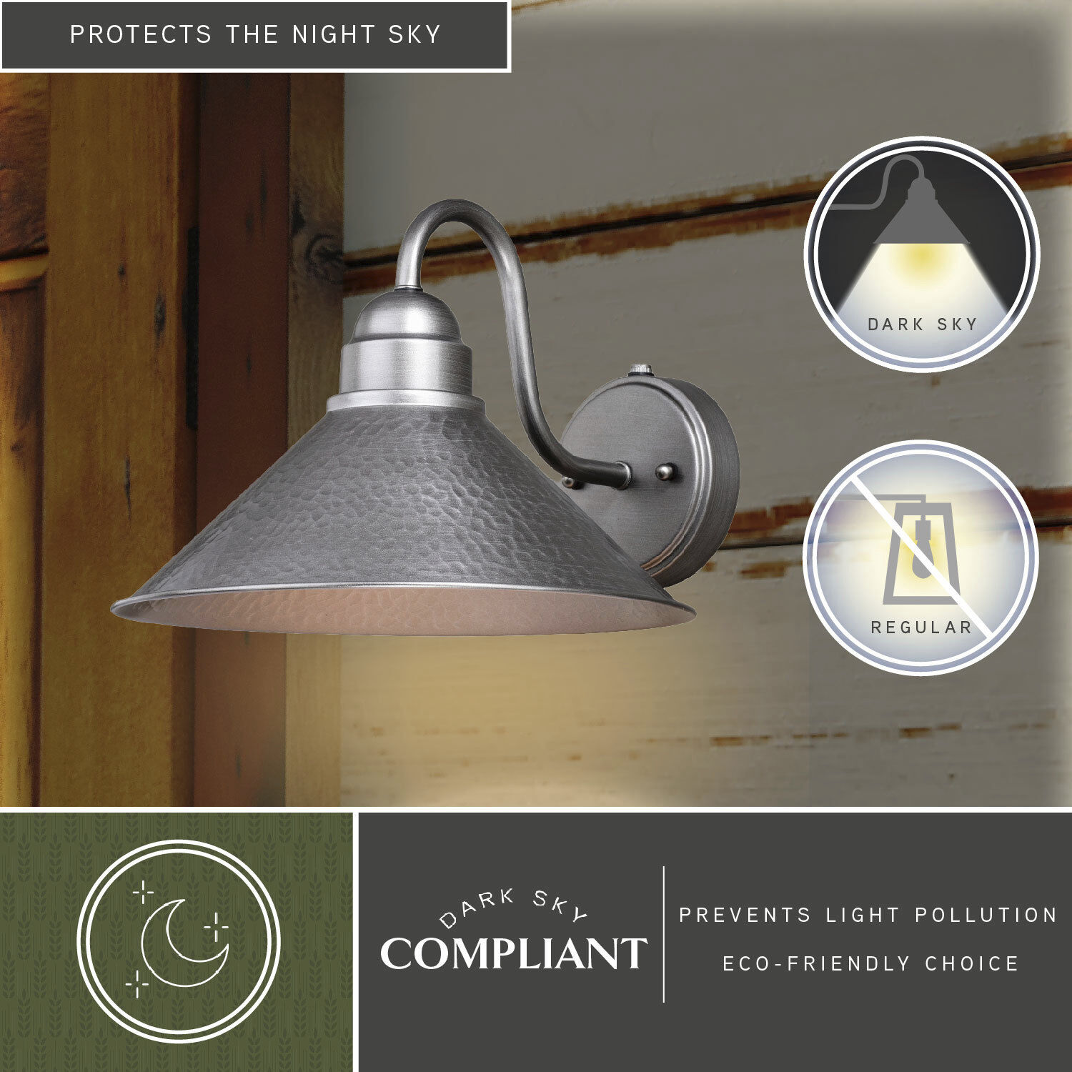 Outland LED 9 inch Brushed Pewter Outdoor Wall