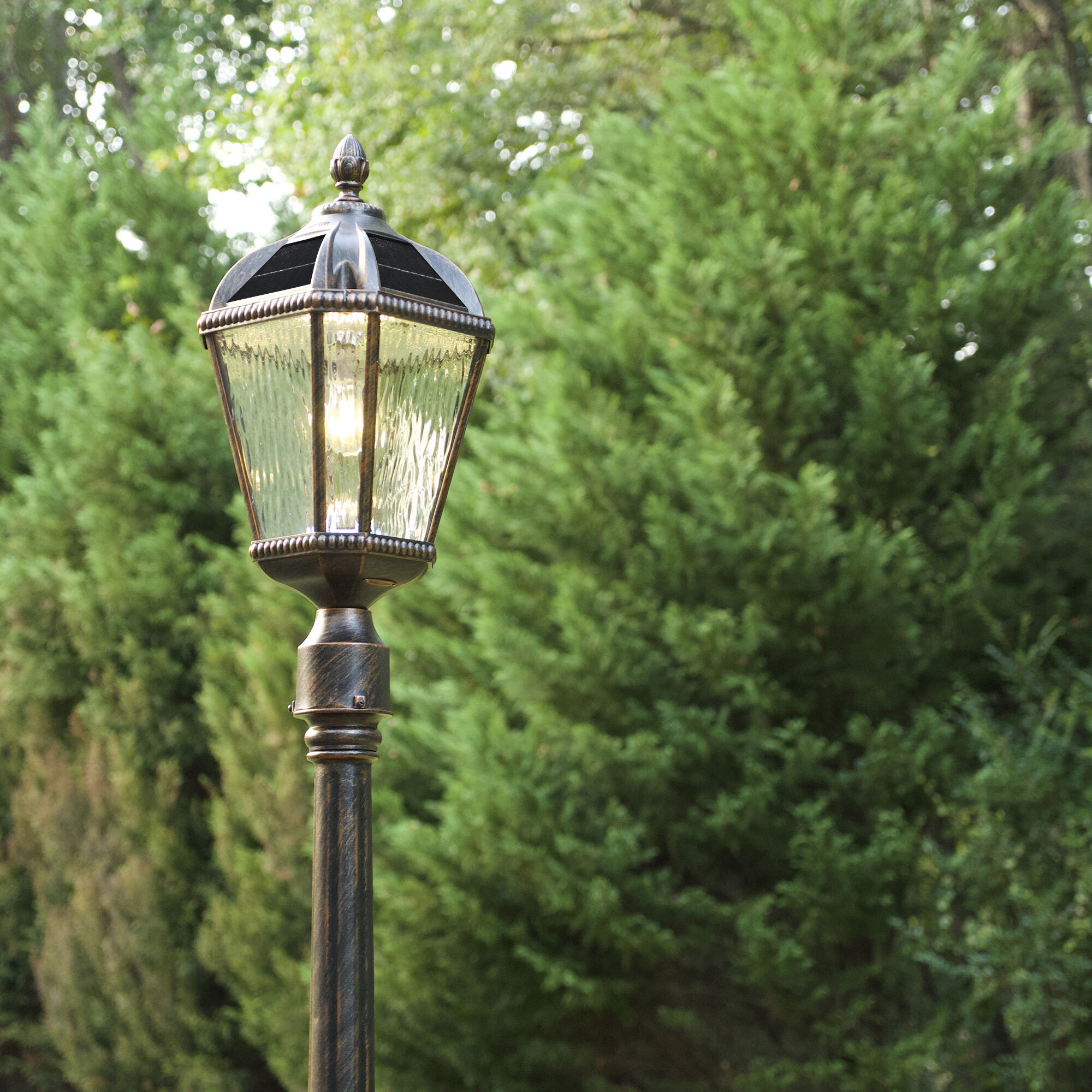Royal LED 18 inch Brushed Bronze Post Light, Solar
