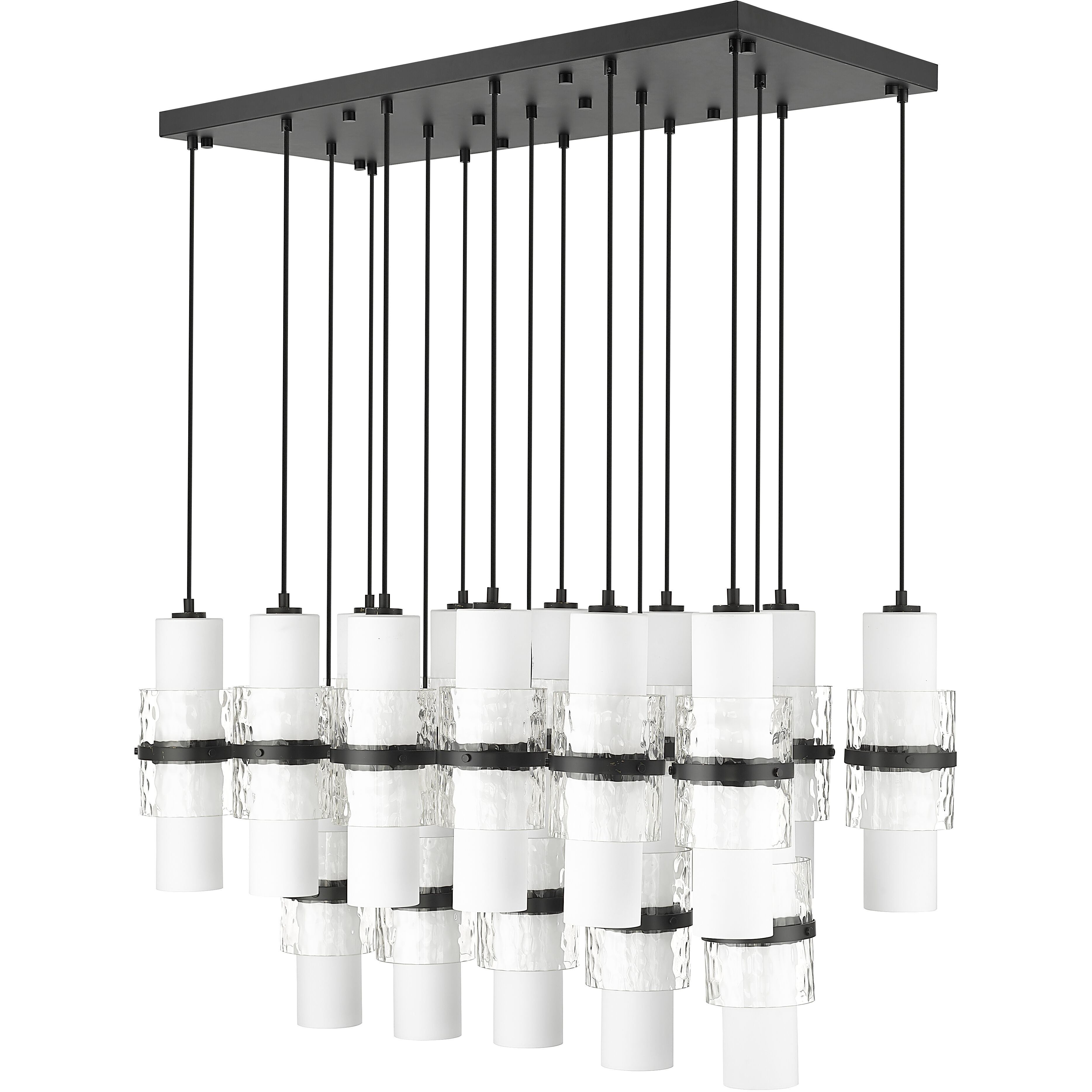 Cayden 17 Light 42 inch Matte Black Linear Chandelier Ceiling Light