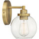 Carson 1 Light 5.5 inch Warm Brass Bathroom Vanity Light Wall Light, Essentials