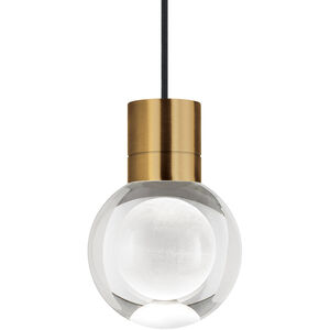 Sean Lavin Mina LED 5 inch Aged Brass Pendant Ceiling Light in LED 90 CRI 3000K, Black Cord, 1, Integrated LED