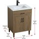 Chandler 24 X 34 inch Walnut Brown Bathroom Vanity Cabinet