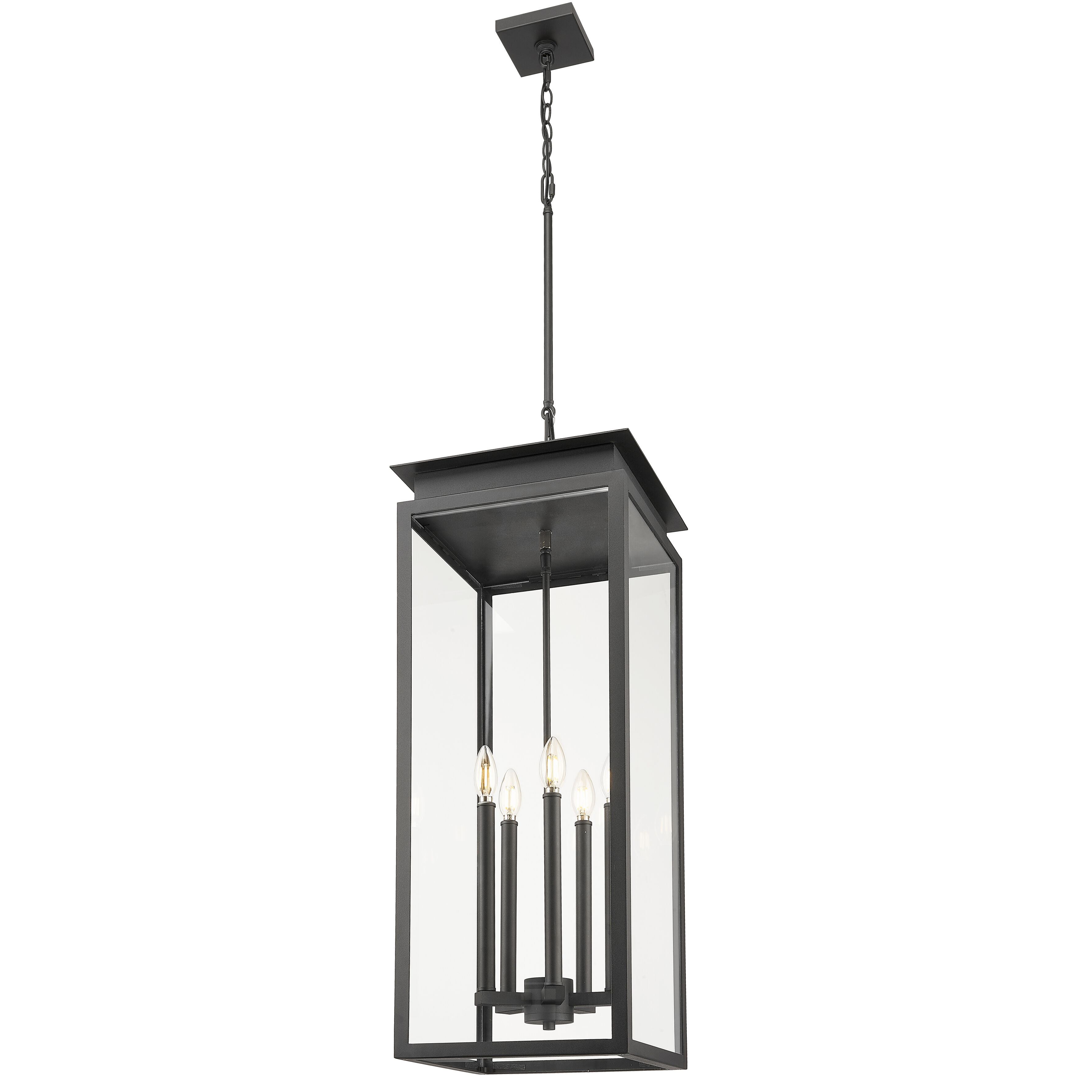 Nova 5 Light 12.5 inch Black Outdoor Chain Mount Ceiling Fixture