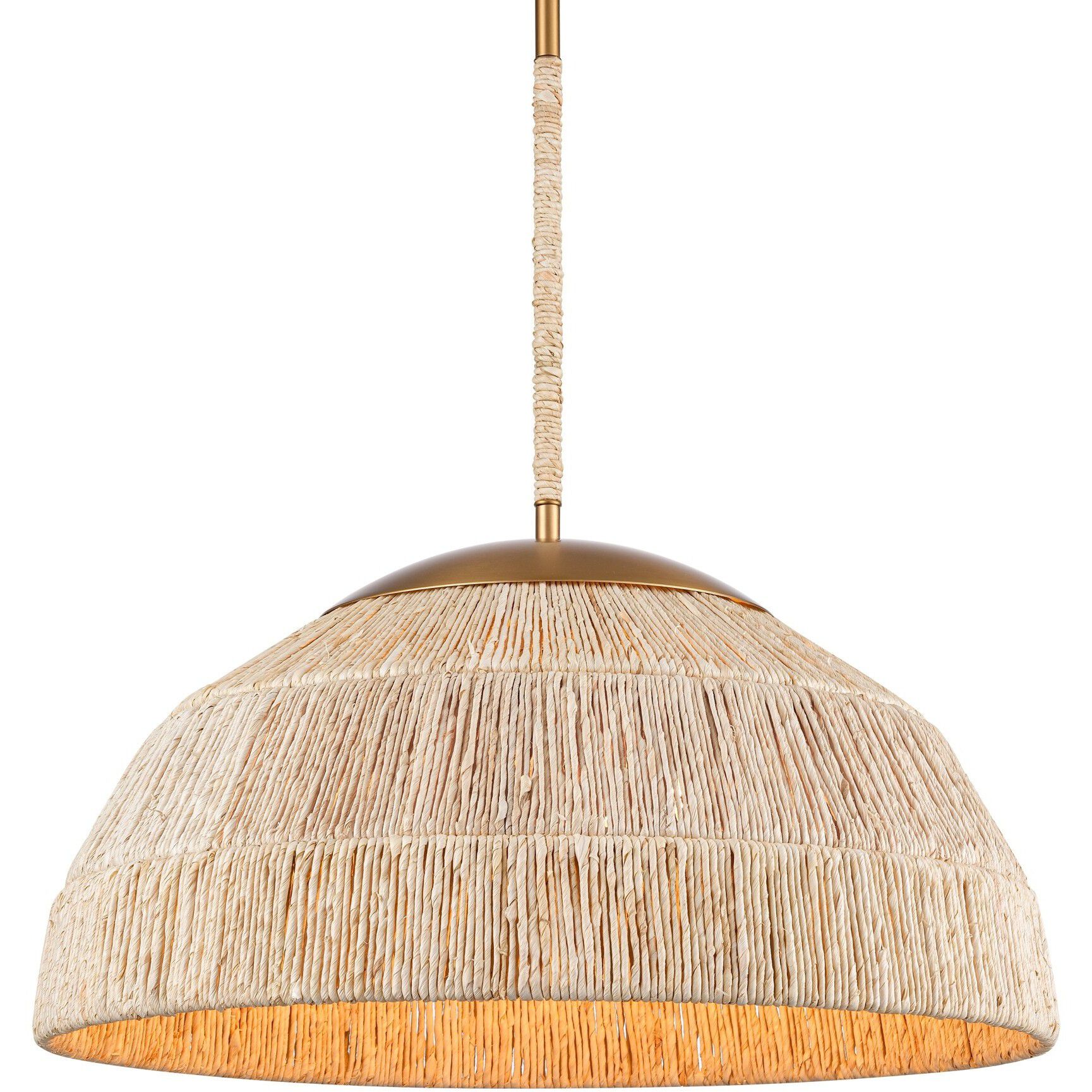 Copa 4 Light 24 inch Natural Brass Pendant Ceiling Light, Converts to Semi Flush