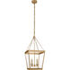 Chapman & Myers Launceton 4 Light 17 inch Antique-Burnished Brass Linear Lantern Pendant Ceiling Light, Medium