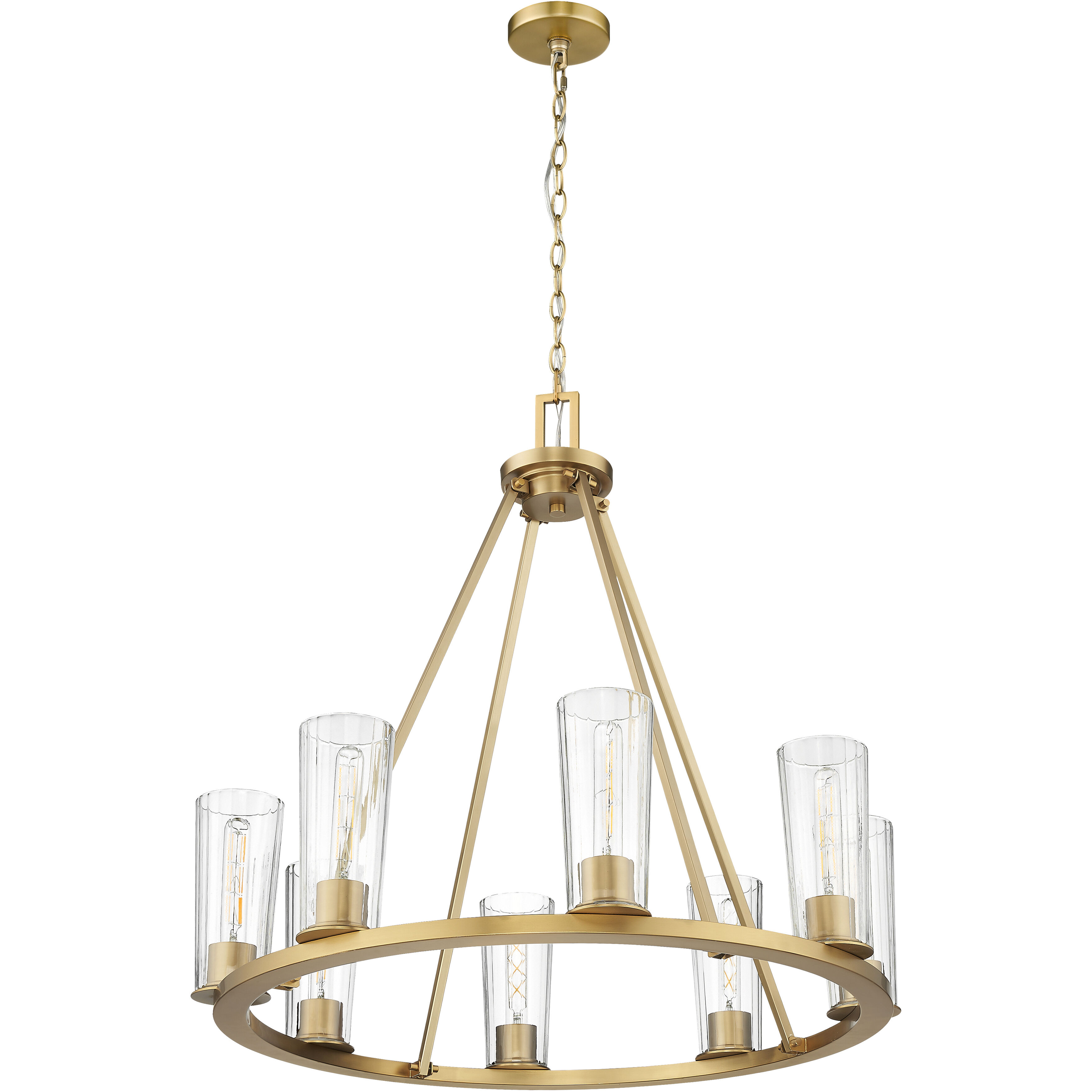 Titus 8 Light 33 inch Modern Gold Chandelier Ceiling Light