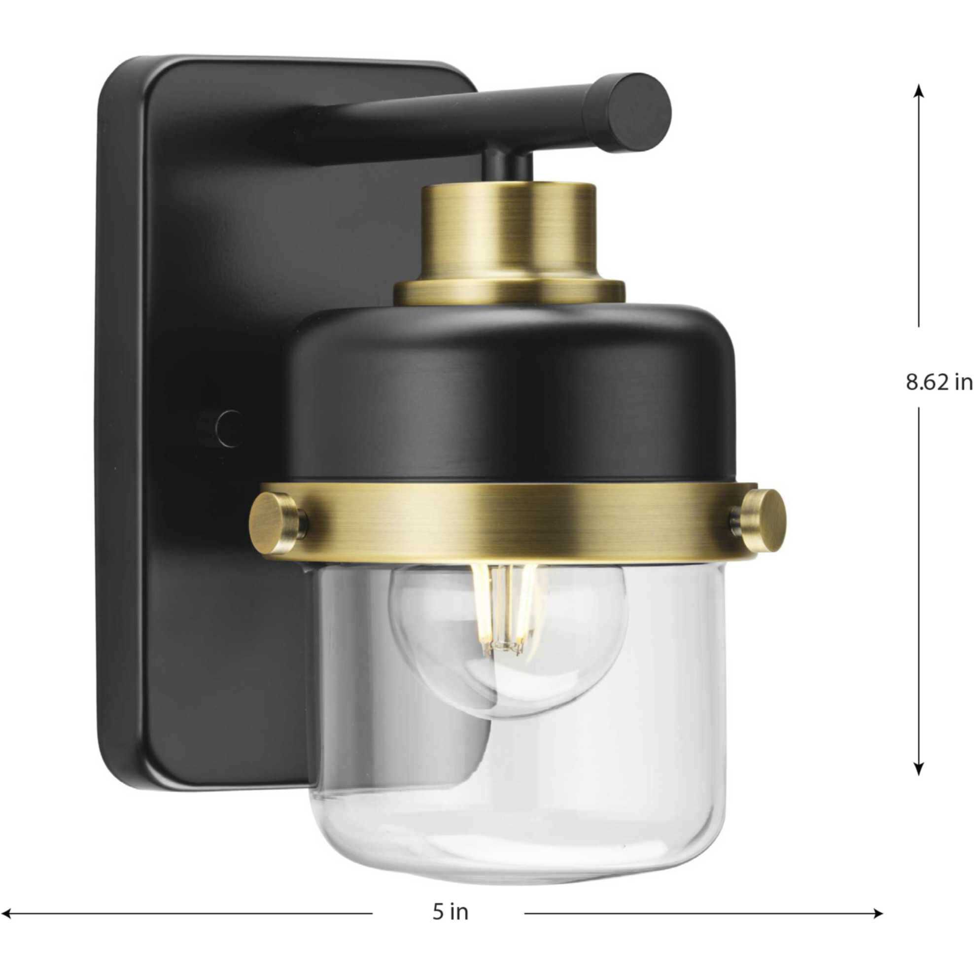 Beckner 1 Light 5 inch Matte Black Bath Light Wall Light